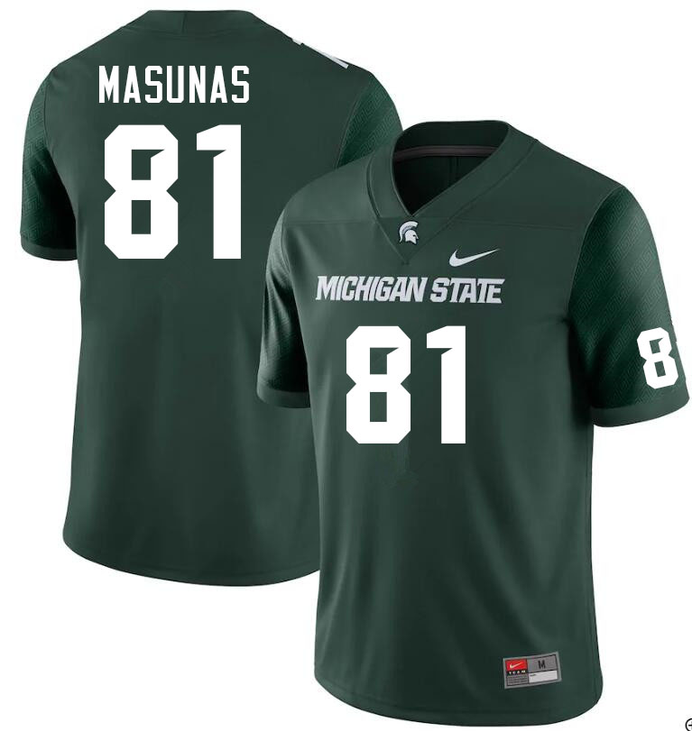 Men #81 Michael Masunas Michigan State Spartans College Football Jerseys Sale-Green